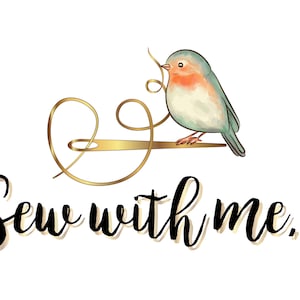 Sew bird logo, fashion boutique logo, sewing logo watermark, bird watercolor logo, needle bird logo design, tailor shop logo, branding pack