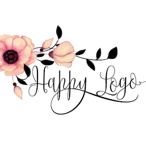 Flower logo, pink poppy logo, fashion boutique logo, beauty salon logo, flower elegance logo, botanic decoration, vector florist logo