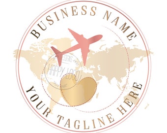 Logo podróży, projekt logo na zamówienie, logo biura podróży, logo agencji turystycznej, okrągłe logo podróży, pakiet brandingu wektorowego, projekt graficzny, podróż
