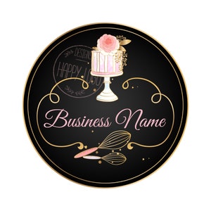 Cake logo, custom logo design, whisk cake logo, bakery logo, baking logo, cooking logo, branding package, premade watercolor, vector logo