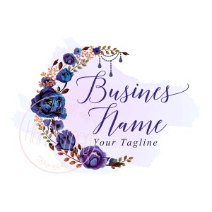 Flowers logo, fashion boutique logo, beauty salon logo, botanic decoration, flowers wreath logo, flowers moon design, vector nature botany