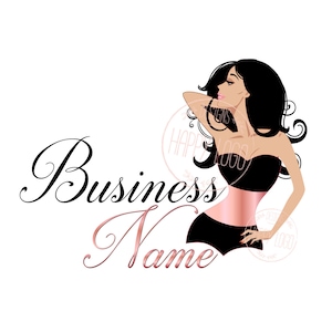 Logotipo de belleza femenina, logotipo de entrenamiento de cintura, logotipo de lencería, logotipo femenino de entrenamiento de cintura, logotipo de silueta glamurosa en oro rosa, paquete de marca vectorial.