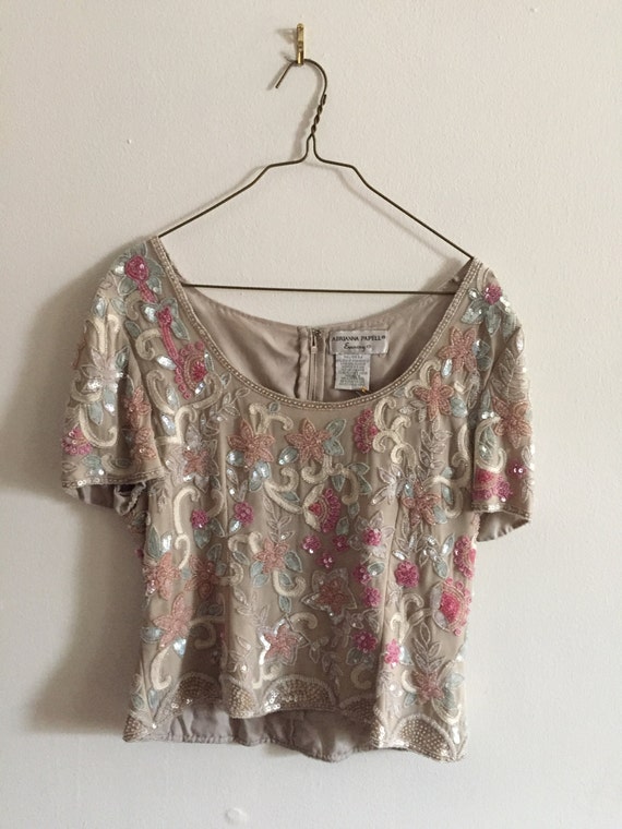 Beaded Boat Neck Top