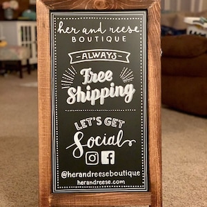 Coffee Shop Chalkboard Easel Boutique Sign Business Chalkboard Sign Easel Social Media Sign Sign Custom Logo Sign Pop Up Shop Sign immagine 3