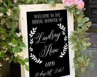 Bridal Shower Sign • LARGE A-frame Chalkboard Easel • Bridal Shower Welcome Sign • Days Till I Do Sign • White Chalkboard Easel