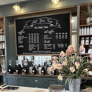 Coffee Shop Menu • Custom Coffee Shop • High Quality Professional Menus • Chalkboard Menu Look • Bakery Menu • Cafe Menu • Restaurant Menu