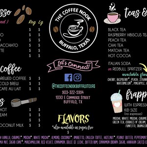 Ice Cream Shop Menu Restaurant Menu Sign Food Truck Sign Business Chalkboard Sign Social Media Sign Custom Chalkboard Menu image 5