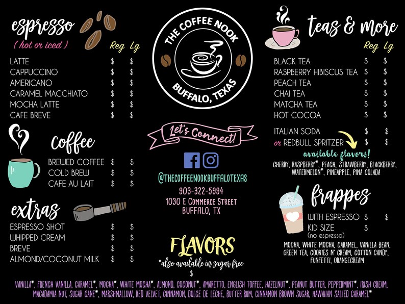 Ice Cream Shop Menu Restaurant Menu Sign Food Truck Sign Business Chalkboard Sign Social Media Sign Custom Chalkboard Menu image 5