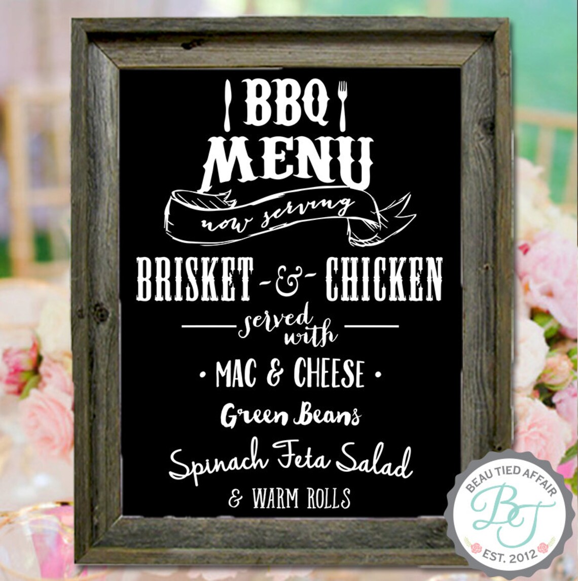 I Do BBQ Menu Sign Wedding BBQ Menu BBQ Chalkboard Sign Etsy