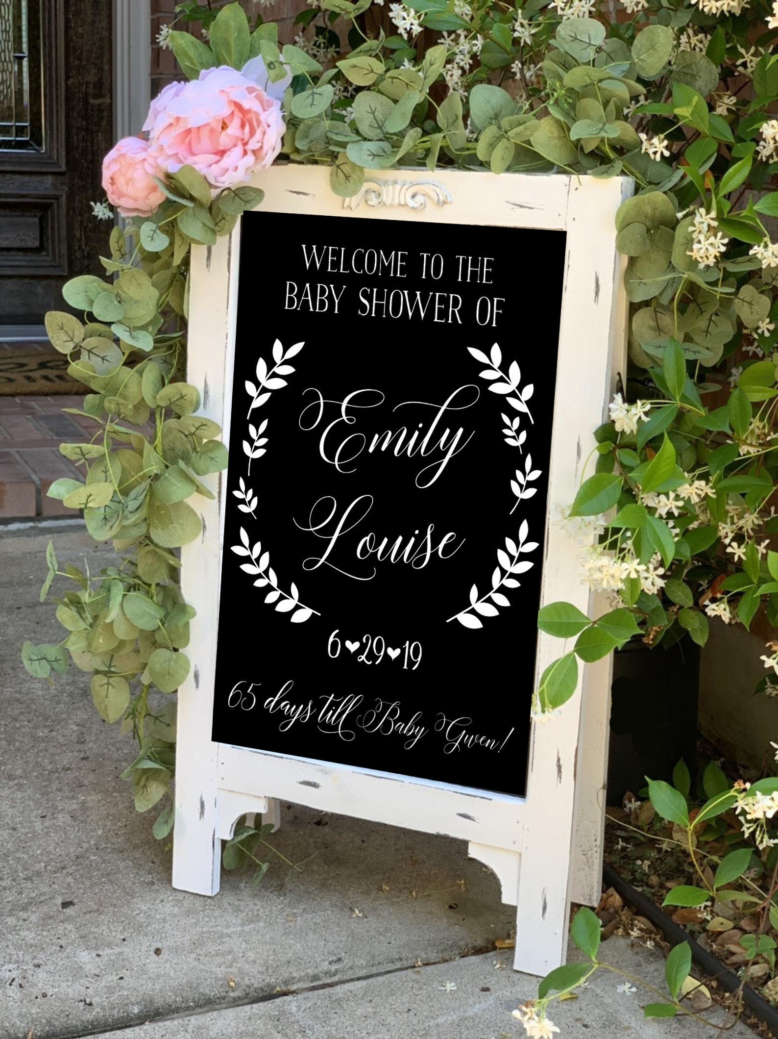 Baby Shower Chalkboard Easel Baby Shower Sign Baby Etsy