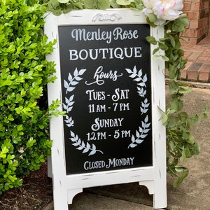 Coffee Shop Chalkboard Easel Boutique Sign Business Chalkboard Sign Easel Social Media Sign Sign Custom Logo Sign Pop Up Shop Sign immagine 7