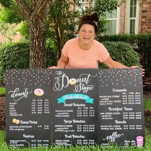 Custom Menu Sign • Business Chalkboard Sign • Social Media Sign Chalkboard Menu • Custom Logo Sign • Bakery Menu Donut Shop Sign Coffee Shop