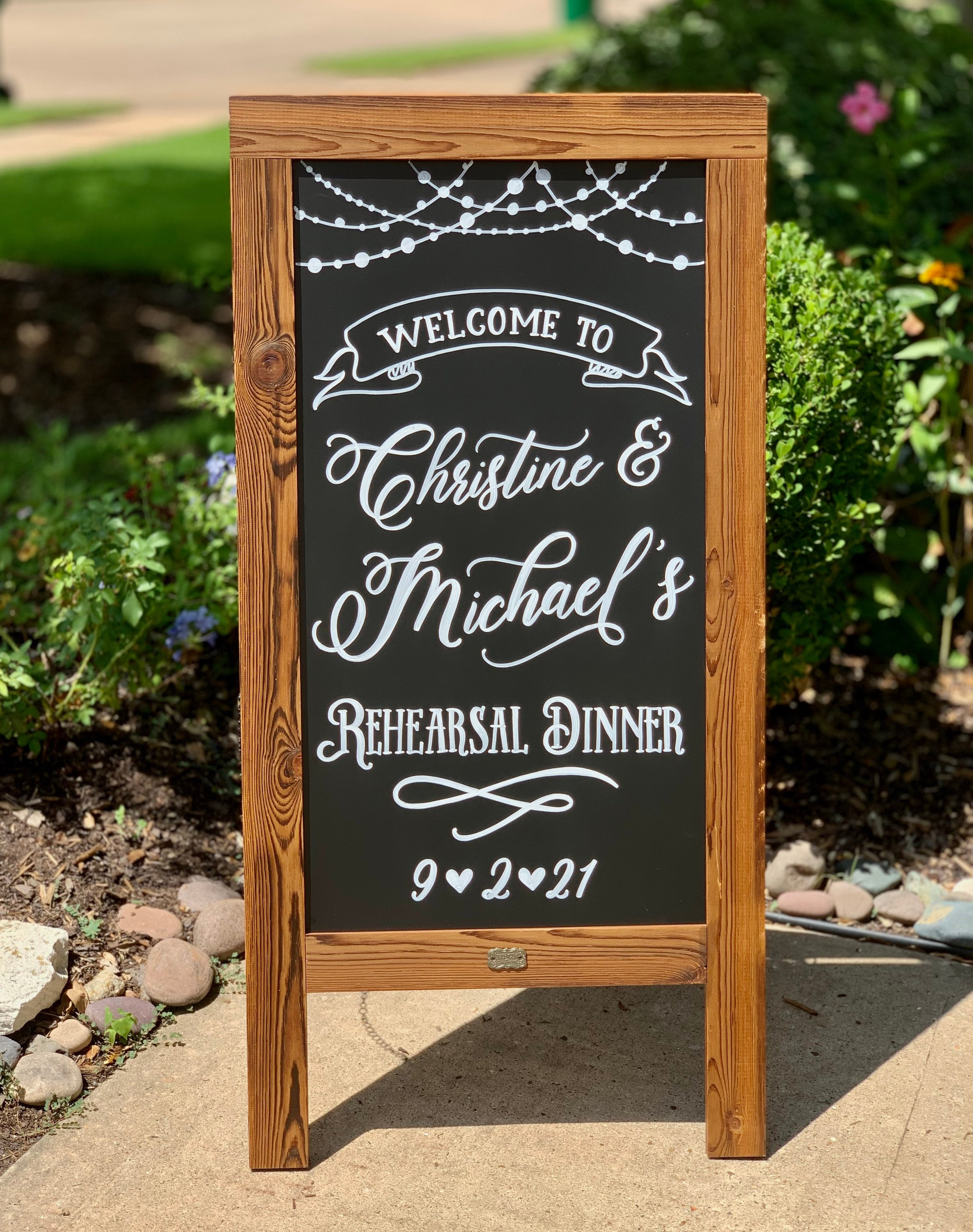 Bridal Shower Easel, Welcome Sign Easels for Signs, Chalkboard Easel, Large  Wooden Easel for floor stand, Up to 20lbs, Up to 30 x 40 inches by Lucia  and Luciana