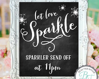 Cartello di invio matrimonio stampa digitale - Let Love Sparkle Chalkboard STAMPA DIGITALE • Cartello di invio scintillante su lavagna • 3 volte incluso