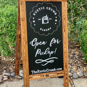 Coffee Shop Chalkboard Easel Boutique Sign Business Chalkboard Sign Easel Social Media Sign Sign Custom Logo Sign Pop Up Shop Sign immagine 6