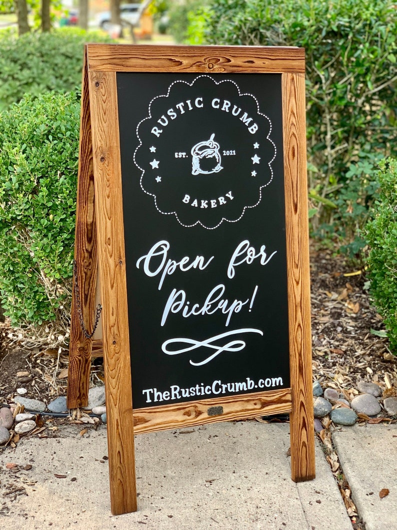 Coffee Shop Chalkboard Easel Boutique Sign Business Chalkboard Sign Easel Social Media Sign Sign Custom Logo Sign Pop Up Shop Sign image 6