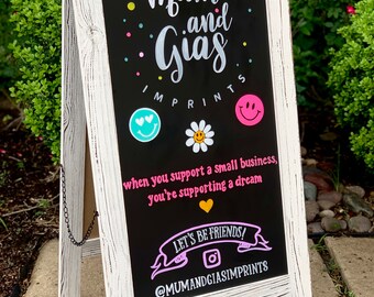 Boutique Welcome Sign • A-Frame Chalkboard/Sidewalk Chalkboard Sign/Large 40" x 20" Sturdy Sandwich Board/A Frame Restaurant Message Board