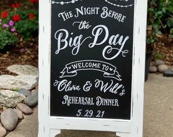 Pick a Seat Not a Side Wedding Sign, Rehearsal Dinner Sign LARGE 20x40  White Chalkboard Easel a-frame Sandwich Board Style 