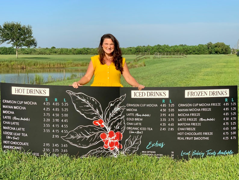 Coffee Shop Menu Restaurant Menu Sign Food Truck Sign Etsy