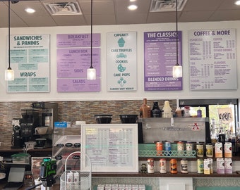 Cafe Menu • Restaurant Menu Sign • Bakery Menu Sign • Food Truck Sign • Business Menu Sign • Chalkboard Menu • Juice Bar Menu