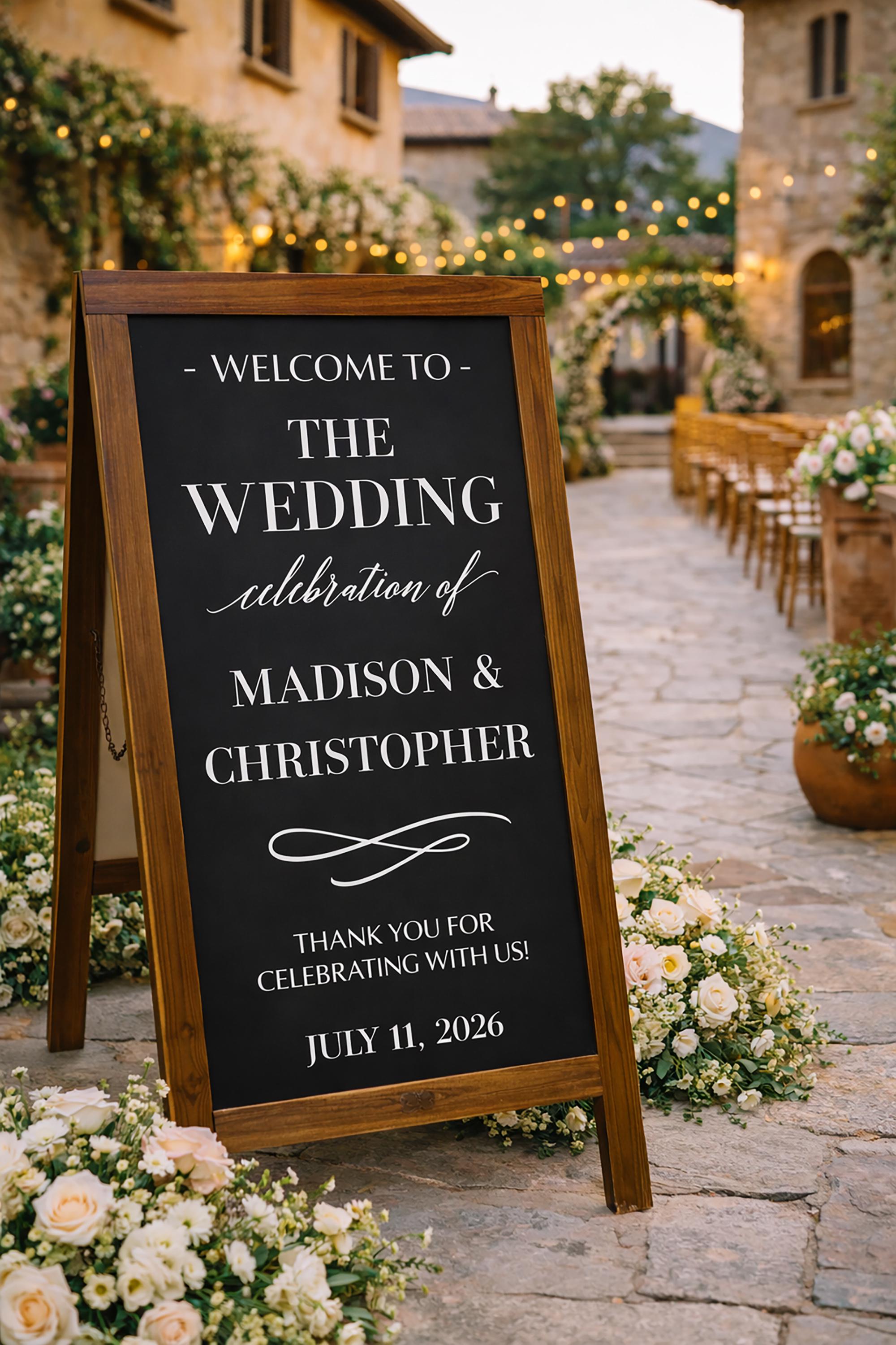 Hand-painted Wedding Welcome Sign | Night Before Rehearsal Dinner