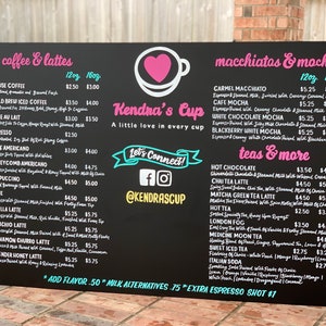 Ice Cream Shop Menu Restaurant Menu Sign Food Truck Sign Business Chalkboard Sign Social Media Sign Custom Chalkboard Menu image 4