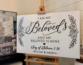 I am my beloved’s and my beloved is mine sign • Song of Solomon 2:26 Sign • Wedding Welcome Sign • Christian Wedding Sign • Aisle Signs