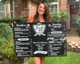 Restaurant Menu Sign • Food Truck Sign • Custom Menu Sign • Social Media Sign Custom Chalkboard Menu • Logo Sign • Coffee Shop Sign