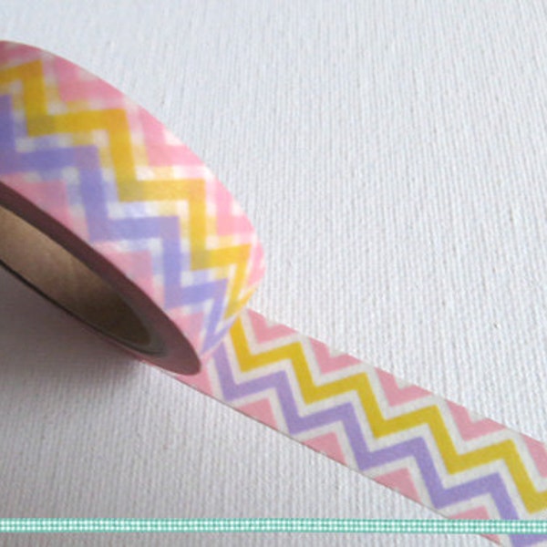 Washi Tape - Pastel Chervon // Chervon Washi Tape, Pink Washi Tape, Pattern Washi Tape, Zag Zig Washi Tape, Masking Tape // 10m