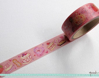 Washi Tape - i love Desserts Tape // Cute Washi Tape, Pretty Masking Tape // 5m