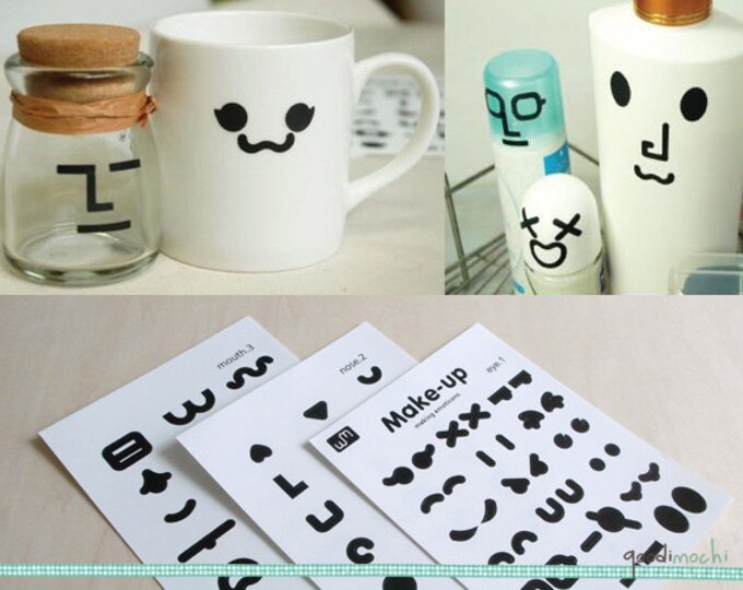 Create Your Own Emoticon Sticker Set // Party Stickers Funny Etsy