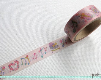 Washi Tape - Music Tape // Cute Washi Tape, Pretty Masking Tape // 5m