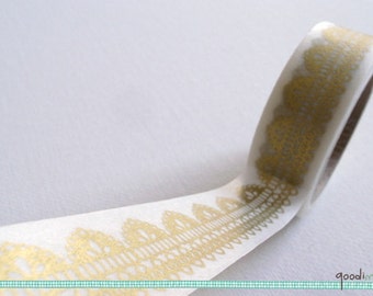 Goldene Spitze Drucken Washi Tape / Klebeband - 10m