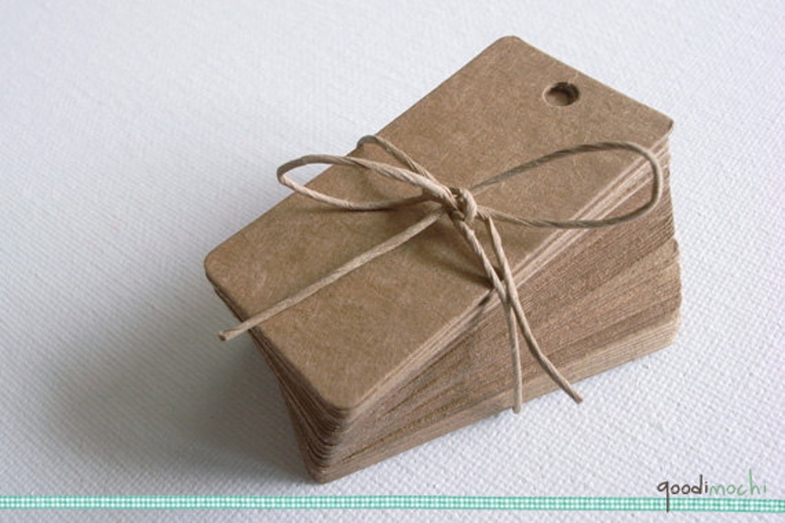 Small Kraft Tags Set of 50 Gift Tags, Wedding Favor Tags, Escort Card ...