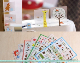 Toffeenut Deco Sticker Set // Cute Stickers, Diary Stickers, Journal Stickers, Animals, Forrest, Happy, Kawaii // 7 Sheets, 350 Pcs