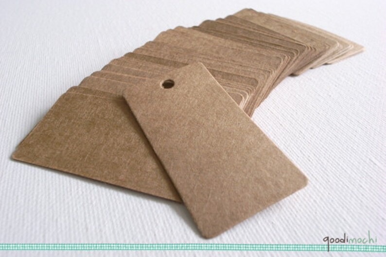 Small Kraft Tags Set of 50 Gift Tags, Wedding Favor Tags, Escort Card ...