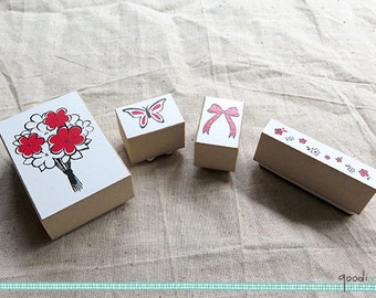 Flower Bouquet Stamp  // / Floral Stamps, Decorative Stamp, Wedding, Scrapbooking, Tag Making
