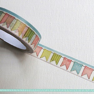 Washi Tape - Bunting Tape // Cute Washi Tape, Pretty Masking Tape // 10m
