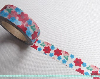 Washi Tape - Blume blühen / / flower Washi Tape, bunte Washi-Tape, Washi Tape Klebeband / / 10m