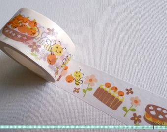 Washi Tape - Honey Bees // Nature Washi Tape, Fruit Washi Tape, Honeybee Washi Tape, Flower Washi Tape, Masking Tape // 2.5cm x 15m