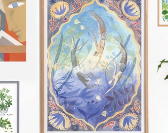 Nude Female Swimming - Etsy