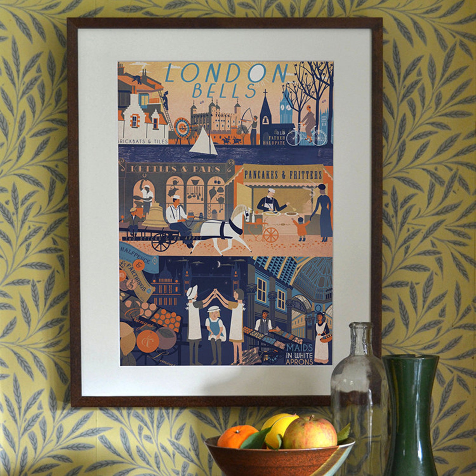 Oranges and Lemons London Bells Rhyme Art Print A3 A2 A1 Etsy