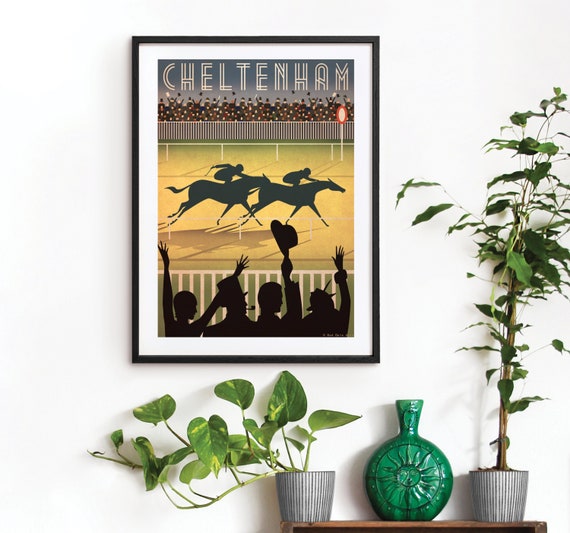 The Blue Umbrella Art Deco Poster A3 A2 A4 sizes A1