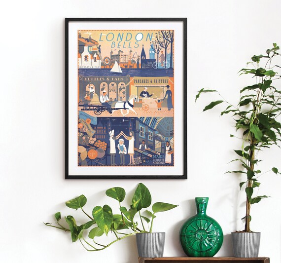 Oranges and Lemons London Bells Rhyme Art Print A3 A2 A1 Etsy