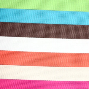 May include: Six different colors of woven cotton webbing, including green, blue, brown, orange, white, and pink.