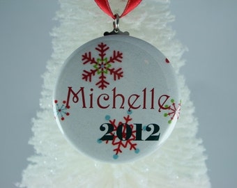 Colorful Snowflakes Personalized Christmas Ornament - Family Christmas Ornament- Christmas Tree Ornament