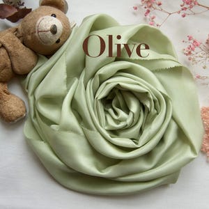 Hand dyed silk ribbon: sage green, olive or emerald, naturally dyed greenery bridal bouquet, cake decor, 1.5 or 3y long / 0.5" to 4" wide Olive