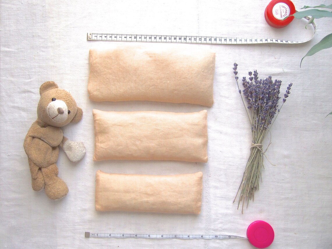 Silk eye pillow hand dyed with plants in pale pink French Etsy