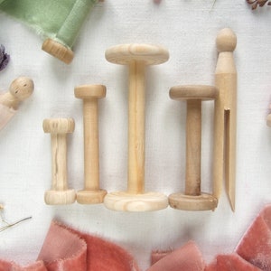 Wooden spool for ribbon, handmade in France