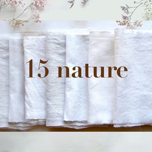 Antique French fabric with different textures, hand dyed with plants. 20x20 cm / 8x8 in linen / hemp / cotton piece for embroidery, slow stitching, craft project DIY textile. 15 nature undyed antique linen